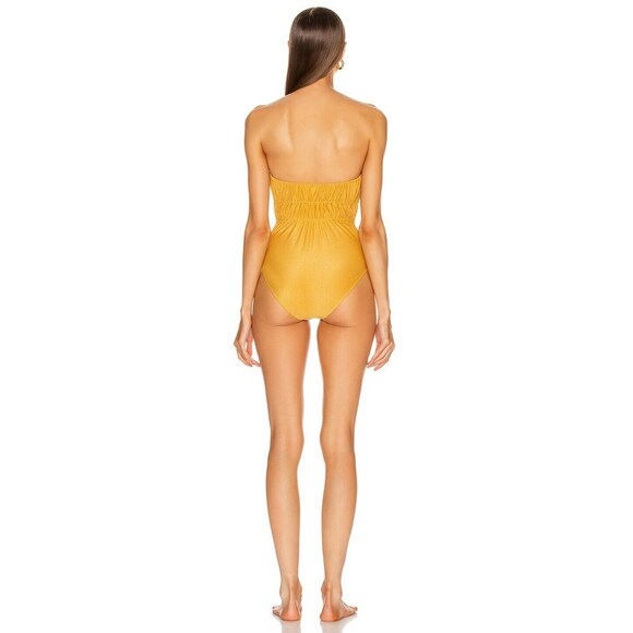 Solid & Striped The Paula One Piece Bikini Swimsuit In Glitter Gold Size XS - Picture 8 of 10